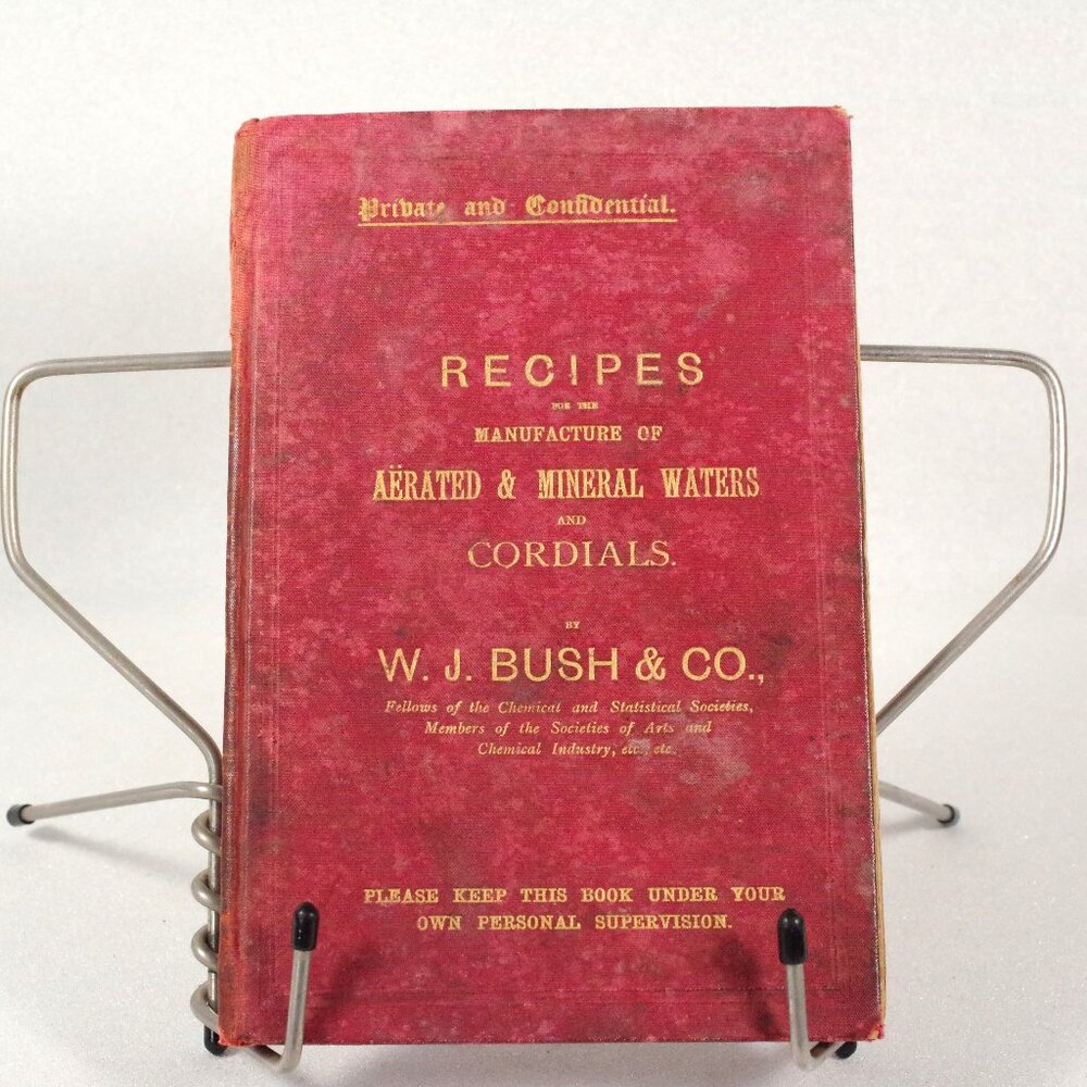 Scarce Antique Recipe Book for Fizzy Drinks W. J. Bush and Co. 1885 1st Edition